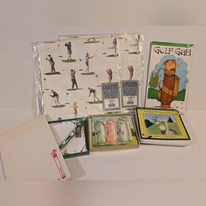 Vintage Golf Wrapping Paper Sheets and notepads, etc